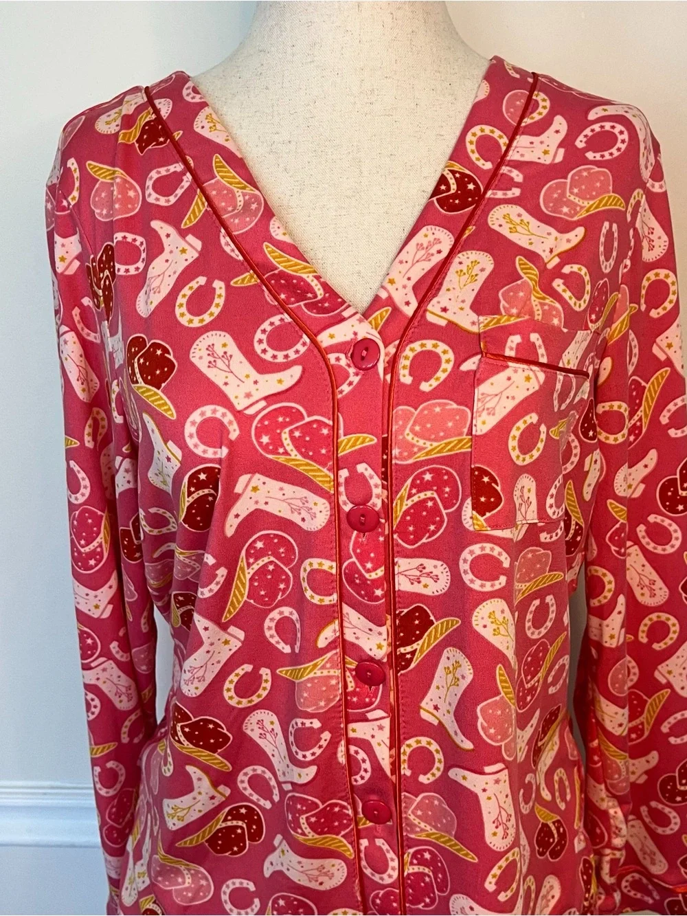 Pink cowgirl Print Pajama Set